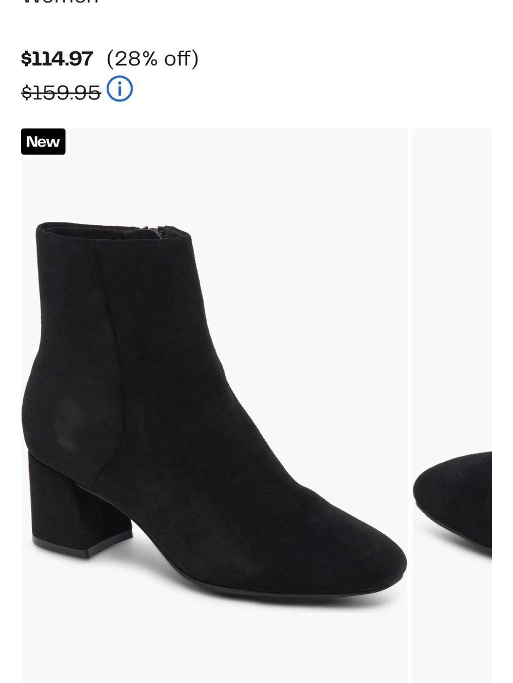Blondo Etana Black Suede Ankle Booties with Side Zip 8.5